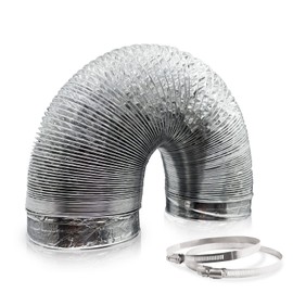 Aygrochy 150 mm Aluminium Foil Hose, 5 Metres Aluminium Pipe Hose Exhaust Hose Made of Aluminium Flexible Hose for Extractor Hood, Pipe Fan