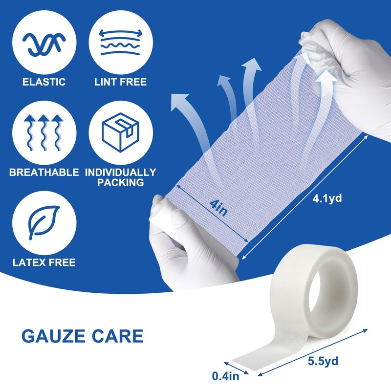 Navona 72 Pack Gauze Rolls, 4 in x 4.1 Yards,