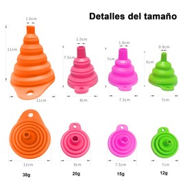 CHENGBAO Silicona de Grado Alimenticio de Cocina,Embudo Almacenamiento Suspendido Con Pequeños Agujeros,4 Sizes