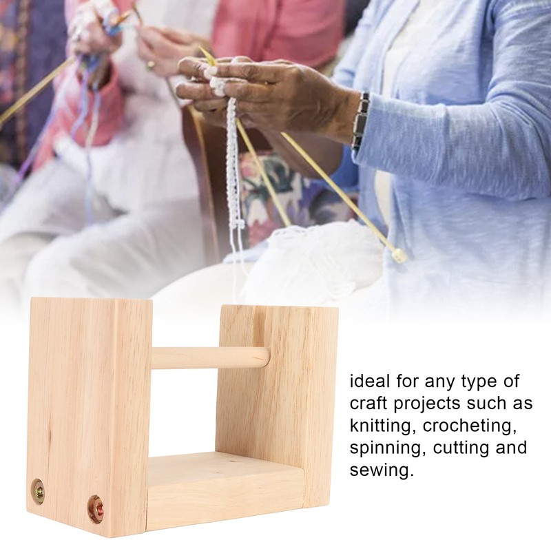 Wooden Yarn Holder 5.1in Long Sturdy Smoothing Rotatable Easy Assembly