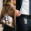 Double-Sided Zipper Badge Holder with Clear ID Window, Wrist Lanyard,