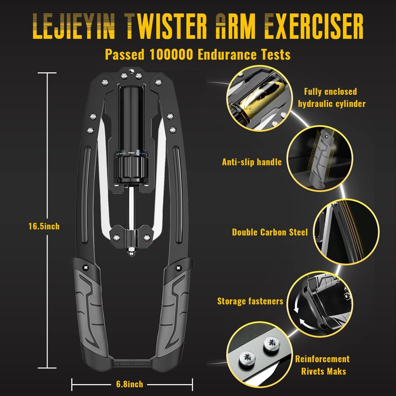 LEJIEYIN Twister Arm Exerciser - Adjustable 22-440lbs Hydraulic Power/Home Chest