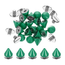 uxcell 20Set Spikes and Studs Kit, 7.5 x 8mm Cone Spikes Punk Rock Rapid Rivets Screw for DIY Leather Craft Belt Bags Shoes Accessories, Cyan