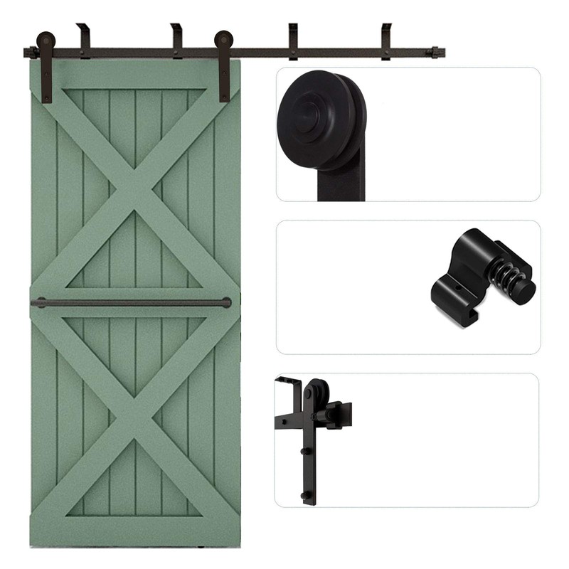 TSMST 10ft Ceiling Mount Sliding Barn Door Hardware fit 60"