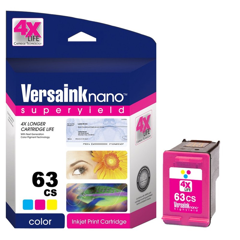 VersaInk-Nano HP 63 MS Black MICR Ink Cartridge for Check