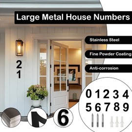 LUCKNIGHT House Numbers, Large Metal House Numbers, Floating Door Number, Made of Solid Stainless Steel, Flush Mount, for Outside Address Number Sign, 8 Inch (20.3 cm), Door Number 1