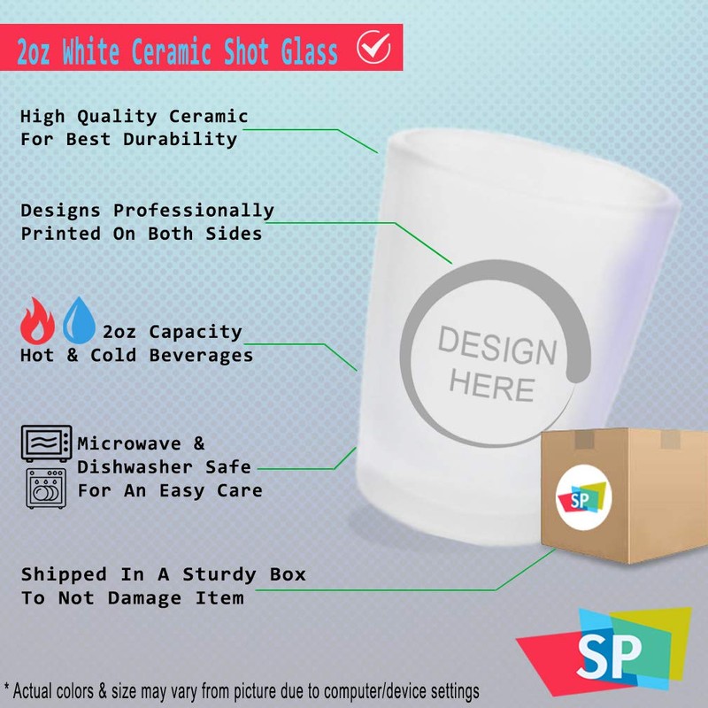 Style In Print Ceramic Shot Glasses I Love You More