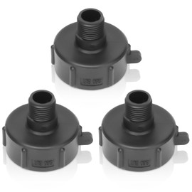 3PCS IBC Tonneau Adapter Set, 2" NPS Female to 3/4" BSP/NPT Male Drain Connector Industrial Grade Leak Proof Fittings for IBC Tanks, Chemical Barrels, Garden Hoses