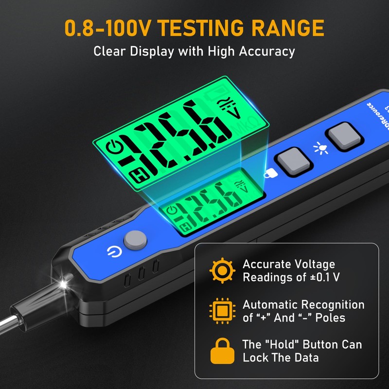 OBDResource Smart Automotive Test Light 0.8V-100V Circuit Tester with Buzzer