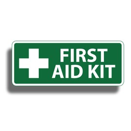 Real Sticky Green First Aid Sticker 1st Safety Alert OSHA Rescue Kit Red Cross Emergency DIY