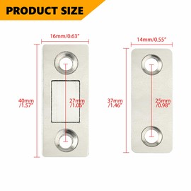 Alise Cabinet Magnetic Catch 8 Pack,Ultra Thin Stainless Steel Door Catch Latch for Drawer Magnets Adhesive Cabinet Magnetic Closures for Kitchen Closet Door Closing Magnetic Door Catch Closer,Brushed