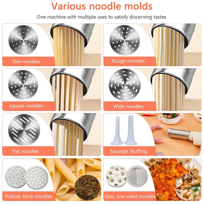 QCQDL Electric Pasta Maker, Handheld Pasta Maker Machine, All-in-One Cordless