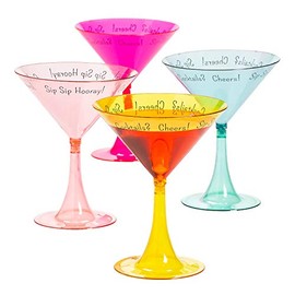 Fun Express Cocktail Party Martini Glass - Party Supplies - 4 Pieces