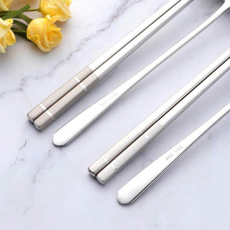 Buyer Star Stainless Steel Korean Chopsticks Spoons and Fork Set,