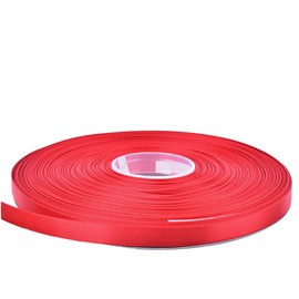 Ribest Cinta de satén de doble cara roja de 3/8 pulgadas, 50 yardas por rollo, para envolver regalos, ramo de flores, accesorios para el cabello, boda, cumpleaños