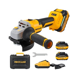 MAXCULAR Cordless Angle Grinder 4-1/2-Inch to 5-Inch,2x4.0 AH Battery Grinder Tool,9600 RPM Brushless Power Grinder,3 Variable Speeds Metal Grinder with Auxiliary Handle for Cutting,Grinding,Polishing