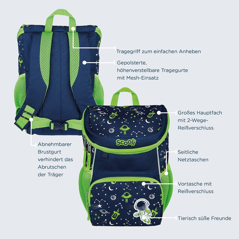 Scooli Children's Backpack for Girls & Boys, Mini Me, Ergonomic