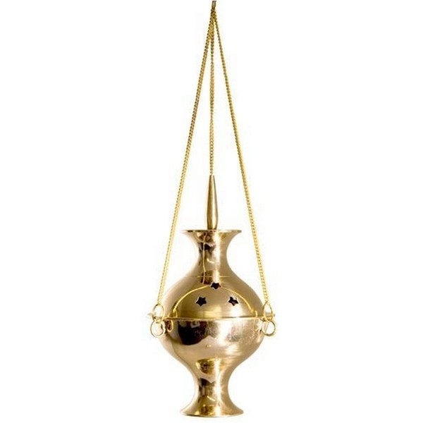 Accessories - Brass Burners Hanging Censer/Charcoal Incense Burner, 6" H