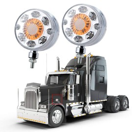 Astra Depot 4PCS of 24 LED Double Face Light 3" Round Red/Amber/White with Clear Lens SEMI TRUCK FENDER