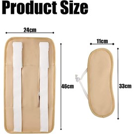 Castor Oil Pack Wrap, Reusable Organic Castor Oil Pack Kit with Adjustable Elastic Strap Comfort Neck Waist Castor Oil Pack Compress Anti Oil Leak for Muscle Liver(Khaki)