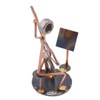 Cello with Music Stand Collectible Handmade Metal Art Figurine, Desk