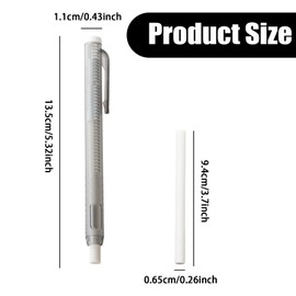 2Pcs Retractable Mechanical Eraser Pen with 10Pcs Replacement Refills - Ideal for Artists, Drawing, Drafting, Painting, School, Home, and Office