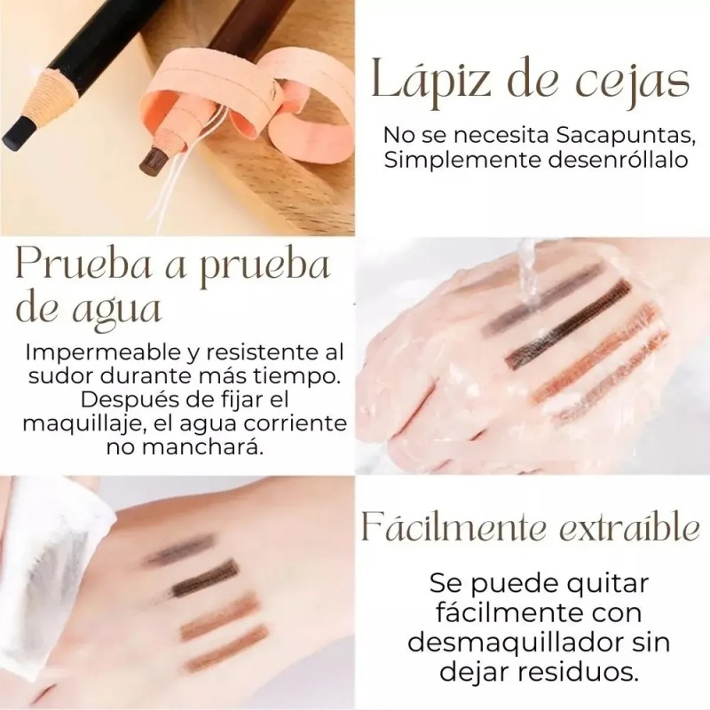 Lápiz Cera Microblading Cejas Café Oscuro Resistente al Agua 10g