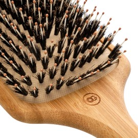 Olivia Garden Bamboo Touch Brush - Sustainable Bamboo Detangle Hair Brush, Nylon and Boar Bristles - Size L