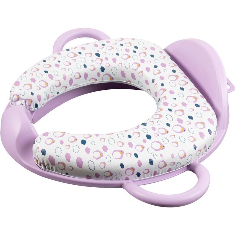Soft Toilet Seat for Children Purple with Two Handles, One