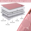 TIEHESYT Pink Car Seat Covers Front Pair, Breathable Leather Automotive
