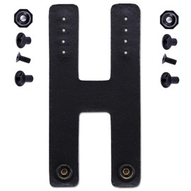 IWB Belt Loop - Double Strap - (8-9oz Leather) - Black w/Black Pull-The-Dot Snaps & Mounting Hardware - for Holster Carry - (Fit 1.25-2.00 Inch Belts (Adjustable)