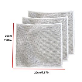 BIGJJIN New Multifunctional Non-Scratch Wire Dishcloth, Multipurpose Wire Dishwashing Rags, for Wet and Dry, for Dishes, Sinks, Counters, Stove Tops