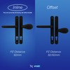 XFORT Uros Black Inline UPVC Door Handle, (PZ 92mm, Screw