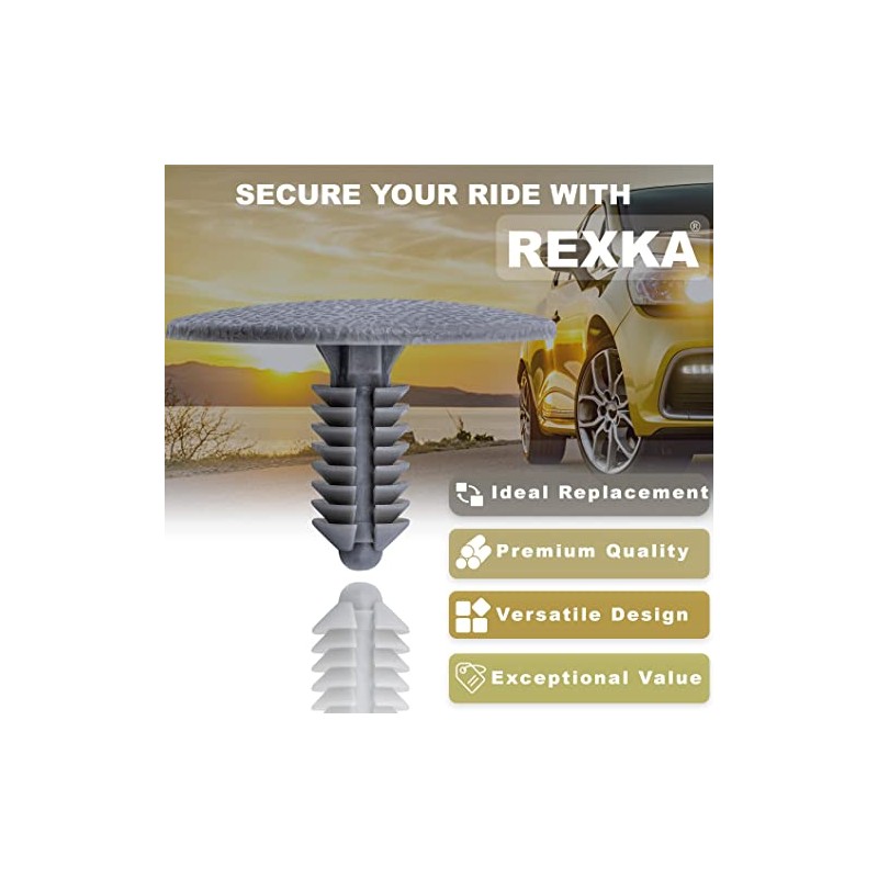 Rexka 15pcs Headliner Clip Head Liner Retainer Nylon Rivet for
