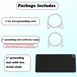 VigorVortex Grounding mat Conductive Carbon Leatherette Improve sleep Reduce Stress Earthing Therapy pad with 15ft Grounding Cord and a Grounding Wire with Two Snaps 28x71in