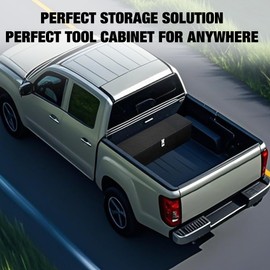 30 Inch Aluminum Truck Tool Box, Lockable Under Seat Storage Organizer, Heavy-Duty & Weatherproof Car Toolbox for Pickup, SUV, Van – Rust-Proof Design with Side Handle