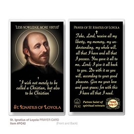 THE SAINTS COLLECTION Set of 20 Laminated Catholic Prayer Cards - St. Ignatius of Loyola