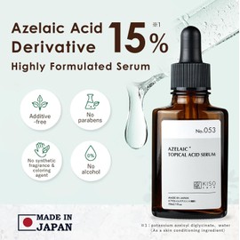 KisoCare Azelaic Acid for Face Serum 15 percent Niacinamide Vitamin C BALANCING ESSENCE AZ 1 Fl Oz MADE IN JAPAN