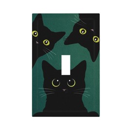 CZRPKEN Decorative Switch Cover Plate Playful Cat Cute Animal 1 Gang Wall Plate Oversized Single Toggle Cat Is Watching You Wallplate Electrical Faceplate Bathroom Bedroom Home Decor