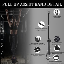 konkenbi Pull Up Assistance Bands,Heavy Duty Resistance Band for Pull Up Bar,3 Heavy-Duty Adjustable Pull Up Bands Set for Enhanced Strength Training with Feet Rest