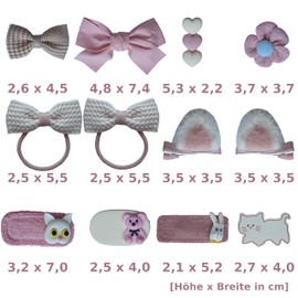 Laufal Cute Hair Accessories Set for Girls (12, Pink)
