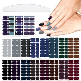 YEIRALA 20 Sheets 280 Pcs dark color solid Nail Stickers Full Nail Wraps black/brown/blue Gel Nail Strips for Women Solid Stick On Nails Polish Stickers Nails for Women Nails Designs Stickers