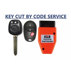 Toyota CUT BY CODE SERVICE + Toyota Chip Key 44D Dot + 3B Remote + Programming Tool