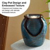 Glitzhome Indoor Outdoor Ceramic Jar Water Fountain with LED Light,