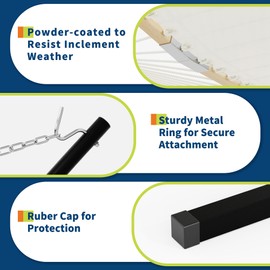 Double Hammock Set - Portable 500Lb Capacity for 2 Person w/Steel Frame, V Spreader Bar & Carry Bag - Freestanding Indoor Outdoor Use (White)​