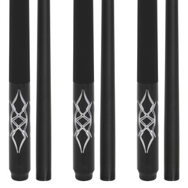 Dysdensa Set of 3 Fiberglass Pool Cue Sticks 19oz 20oz 21oz 58inch Black