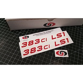 LSX Stroker Decals (2-Pack) Racing Engine Hood Fender Stickers 5.7L LS1 6.0L LS2 6.2L LS3 7.0L LS7 370 383 402 408 416 418 427 Strokers Select Color (383ci LS1, Gloss Red)
