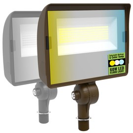 SELECT LIGHTING LED Flood Light, Multi-Watt (40/50/60W) & Multi-CCT (3000K/4000K/5000K), 1/2 Inch Swivel Knuckle Mount, Waterproof, 120-277V, 8000 Lumens, Outdoor Security Floodlight for Yard