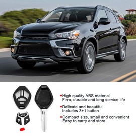 Fydun Remote Car Key Fob Case Shell 3+1 Button Key Fob Cover Case with Button Pad for Mitsubishi Eclipse 2005-2011 for Galant 2004-2011 for Lancer Outlander 2006-2009 for Endeavor 2006 2007 2008
