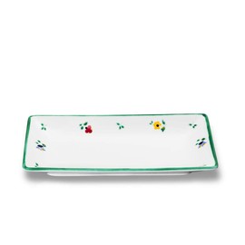 GMUNDNER KERAMIK Snack Bowl Size: L 22 cm x W 11 cm x H 2.7 cm Scattered Flower Crockery Handmade in Austria